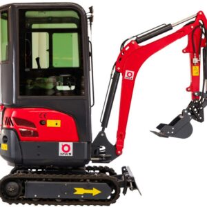 Mini-pelle 1,8 tonnes avec cabine moteur Kubota 10,2 kW 3 cylindres avec bras pivotant et train de chenilles extensible MW Tools
