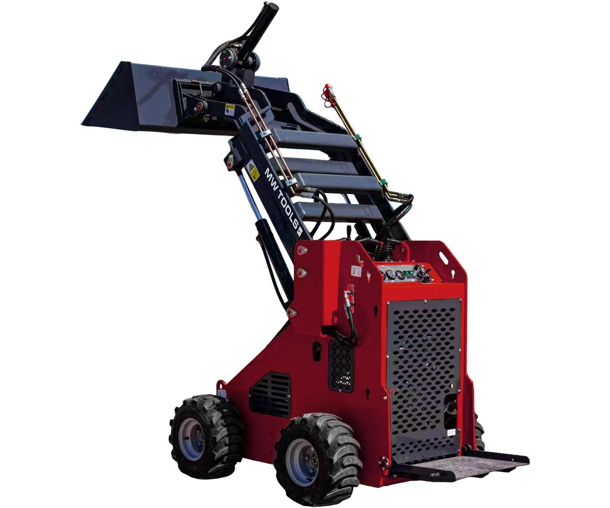 Mini chargeur sur roues moteur essence 23 ch - 1430 kg – Capacité de levage 430 kg - Avec Godet - Polyvalente, compacte et robuste MW Tools