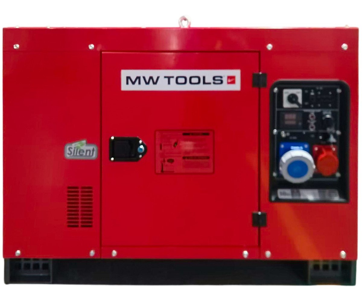 Groupe électrogène insonorisé diesel 9,6 kW 230 V + 12,5 kW 3x400 V - Avec régulateur AVR - Connecteur pour ATS MW Tools - Image 4
