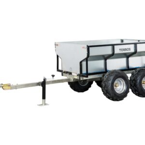 Remorque double essieu 4 roues 1000kg benne galvanisée basculante 1770x1070x580 mm