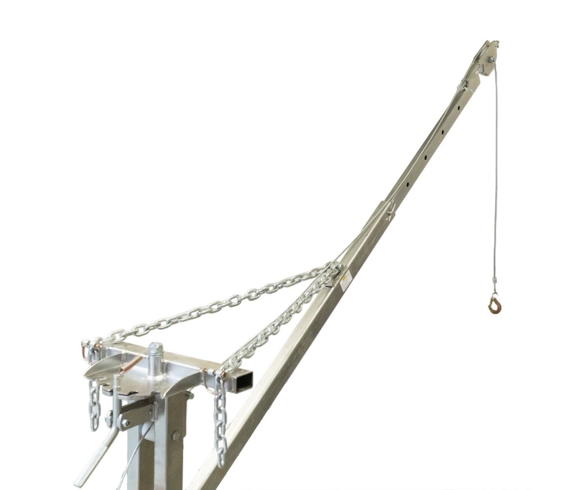 Remorque forestière double essieu 4 roues 1400kg 1800-2650x1300x1000mm avec grue de levage Torros - Image 5
