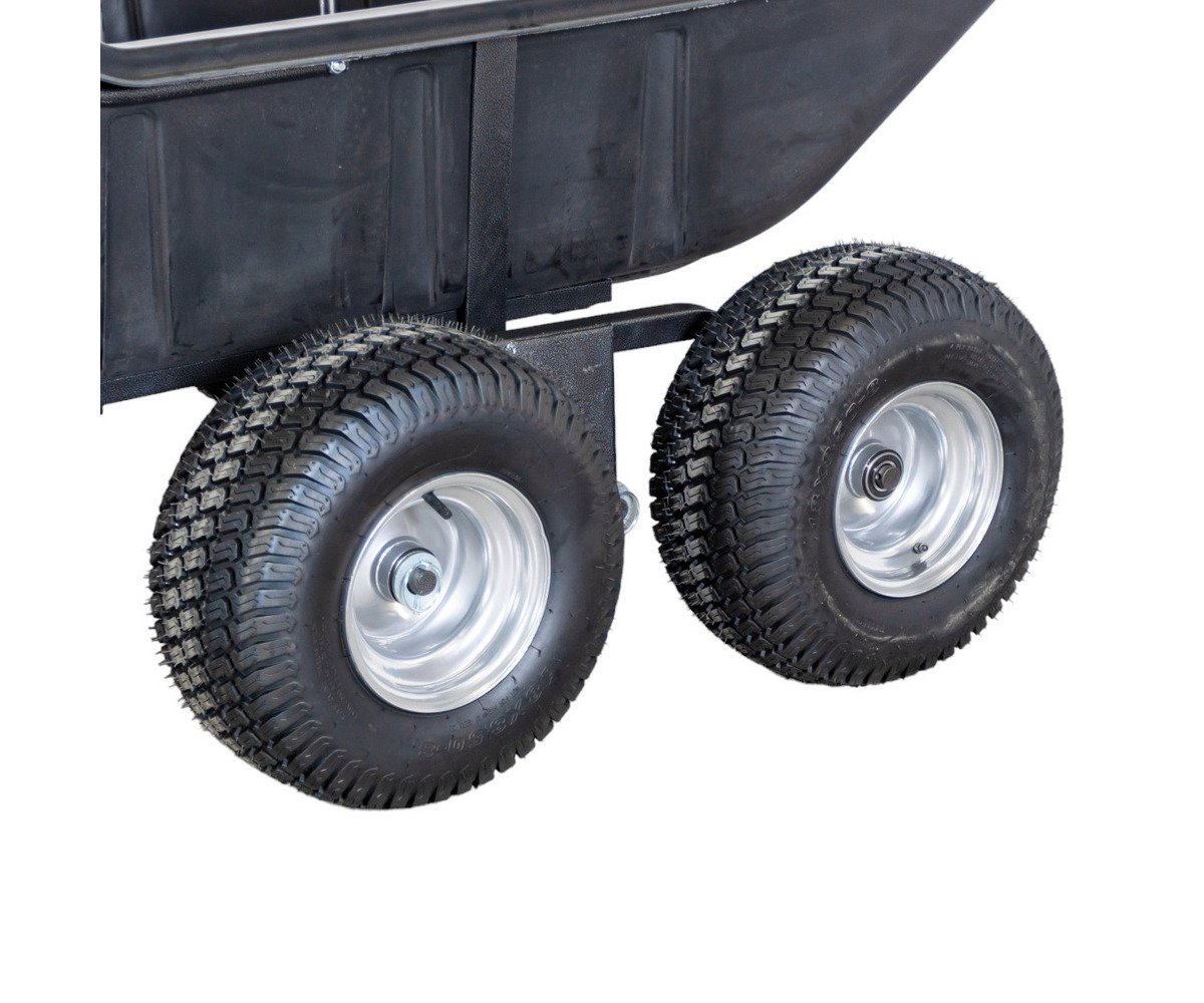 Remorque double essieu 550kg benne en plastique PE basculante 1600x826x475 mm Torros - Image 6