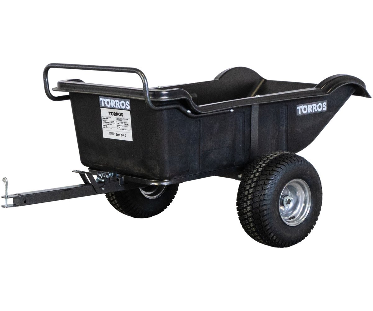 Remorque simple essieu 550kg benne en plastique PE basculante 1600x826x475 mm Torros