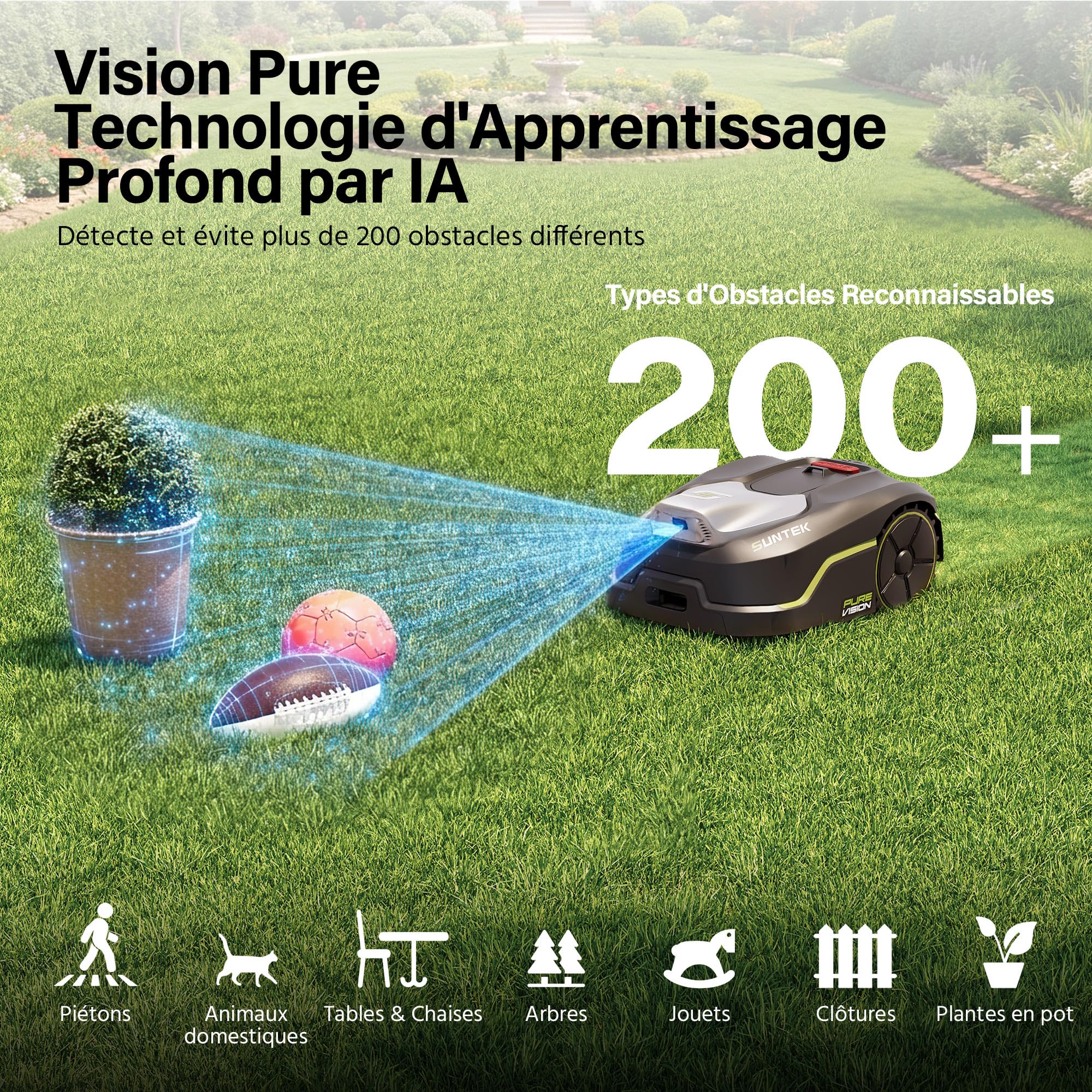SUNTEK Robot Tondeuse sans Fil Périphérique - Robot Tonde… : test, prix et avis 2026 - Image 3