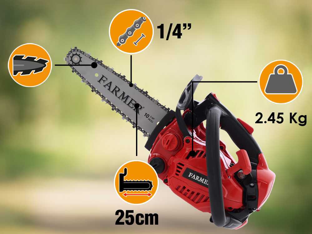FARMER FA2610CA - Tronçonneuse d’élagage thermique - Guide carving de 25 cm - Image 10