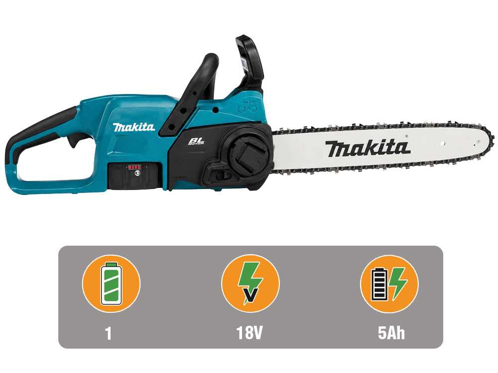 Makita DUC357Z - Tronçonneuse électrique à batterie - 18 V 5 Ah - Guide de 35 cm - Image 4